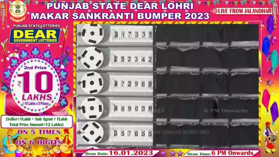 Punjab State Dear Lohri Makar Sankranti Bumper Lottery Result 2023