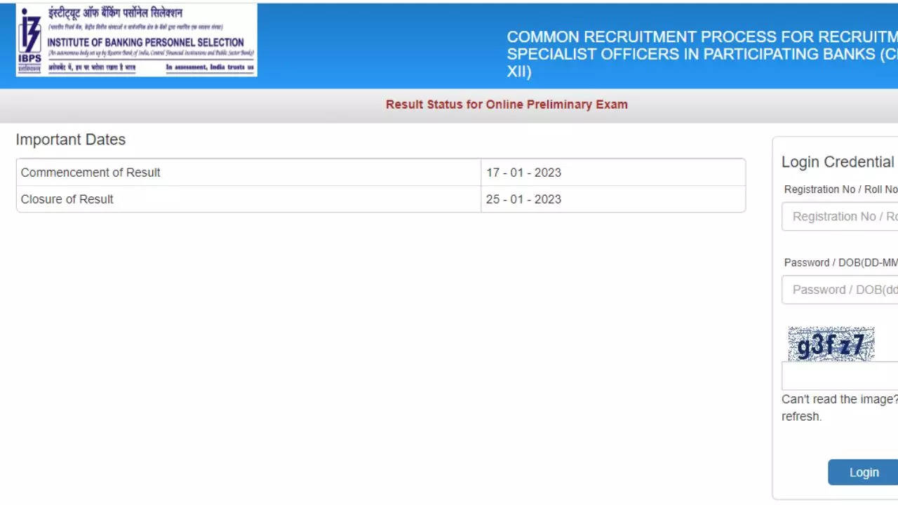 IBPS SO Result 2022 Download