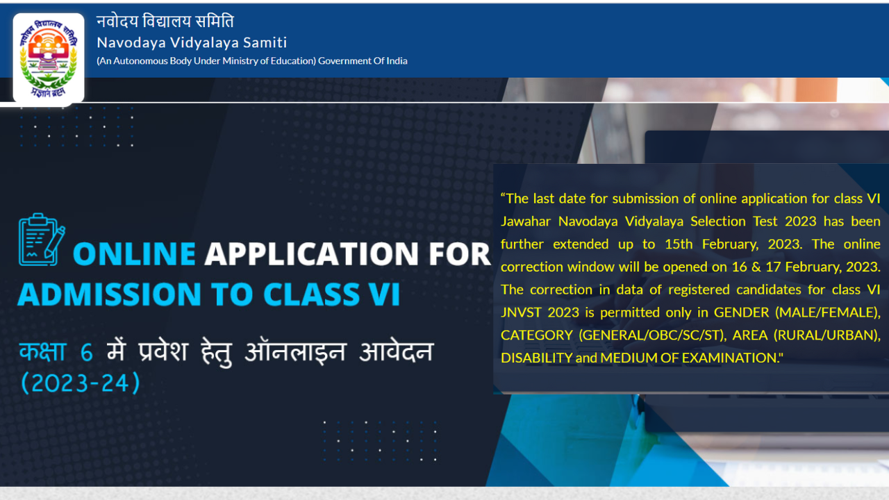 NVS Class 6 Admission