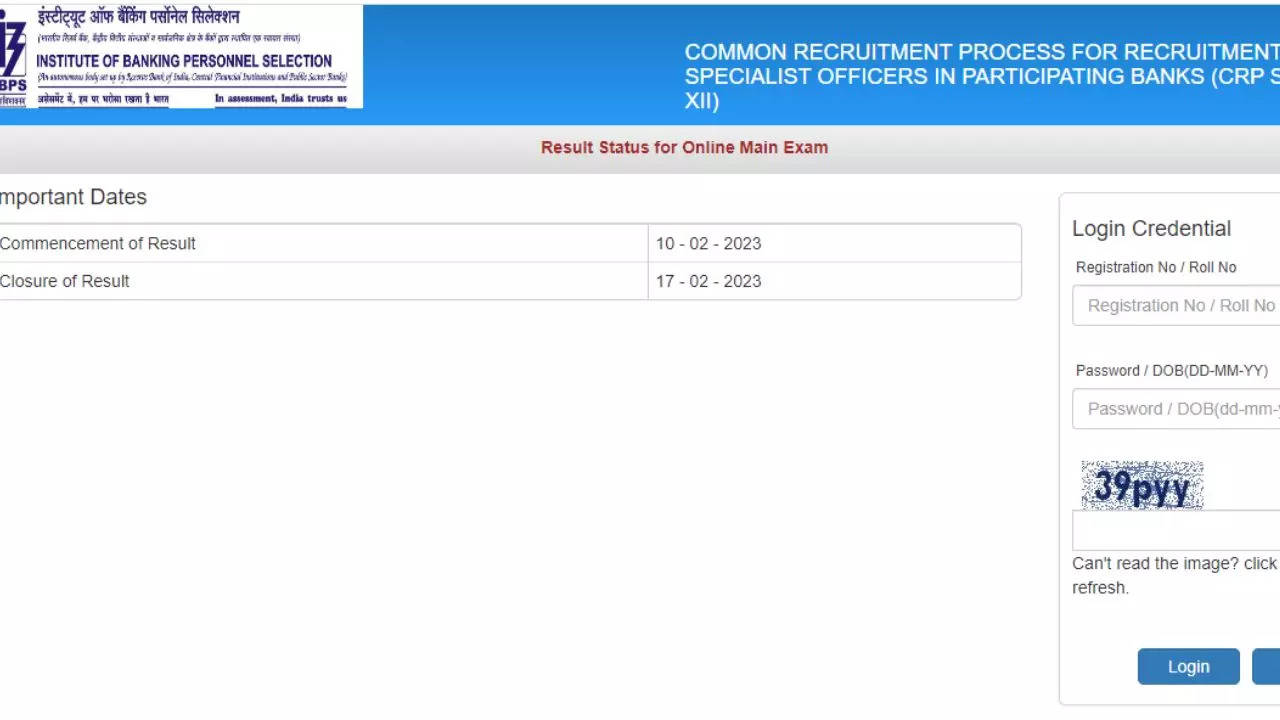 IBPS SO Main Result 2022