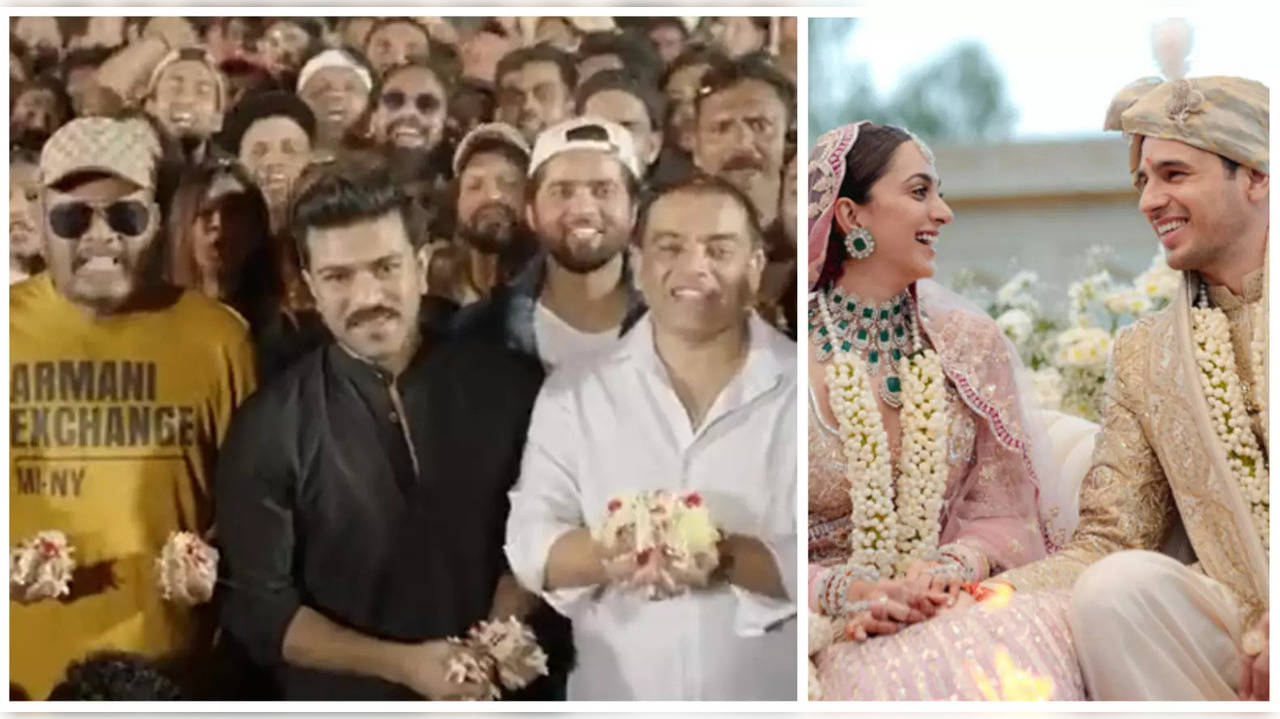 Ram Charan ने RC15 की पूरी टीम के साथ Kiara Advani-Sidharth Malhotra को दिया सरप्राइज, देखें Video