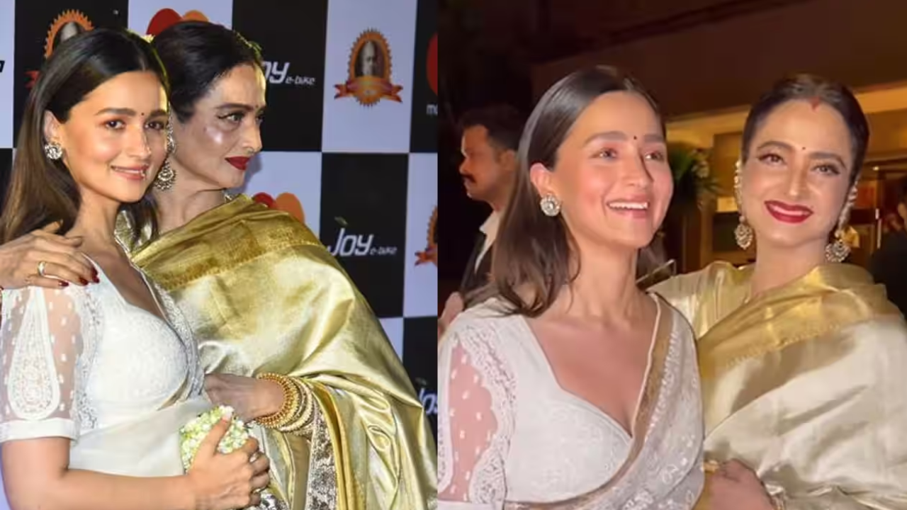 Rekha and Alia Bhatt at dadasaheb phalke awards 2023