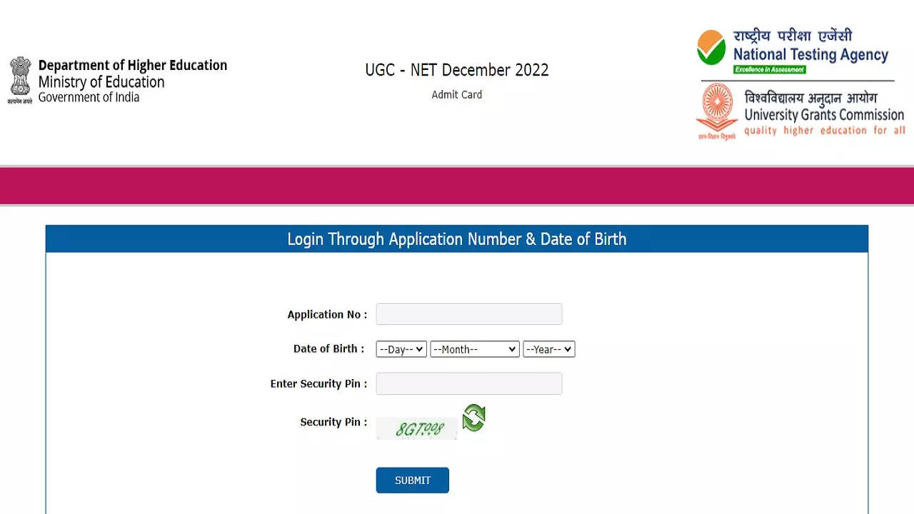 UGC NET Admit Card 2023 Download