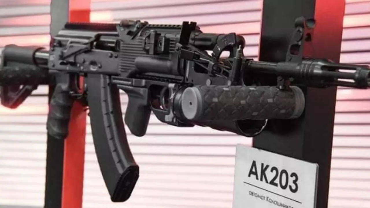 AK-203 assault rifles