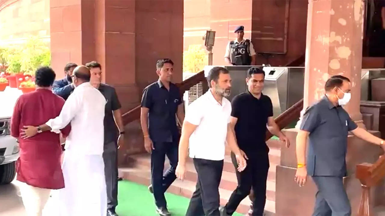 Rahul Gandhi reached Parliament