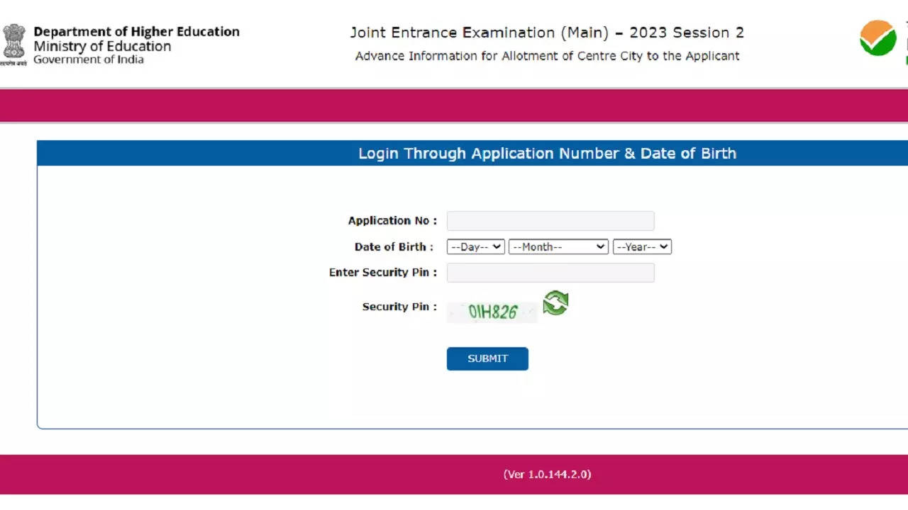 JEE Mains 2023 Admit Card