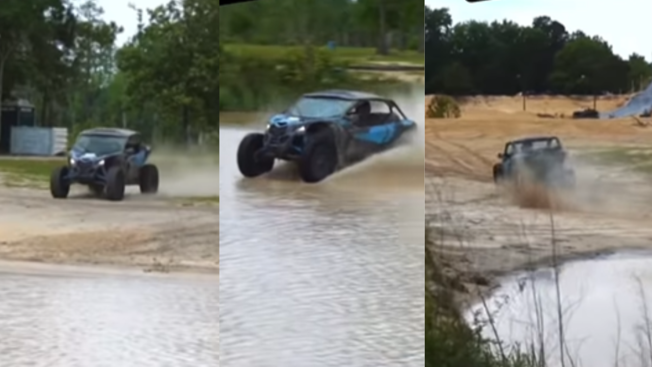 Car Driving on River Video Viral