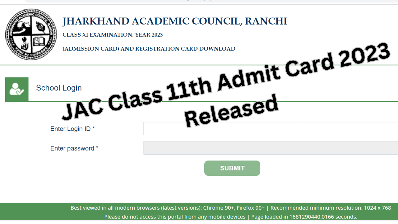 JAC Class 11th Admit Card 2023 Released