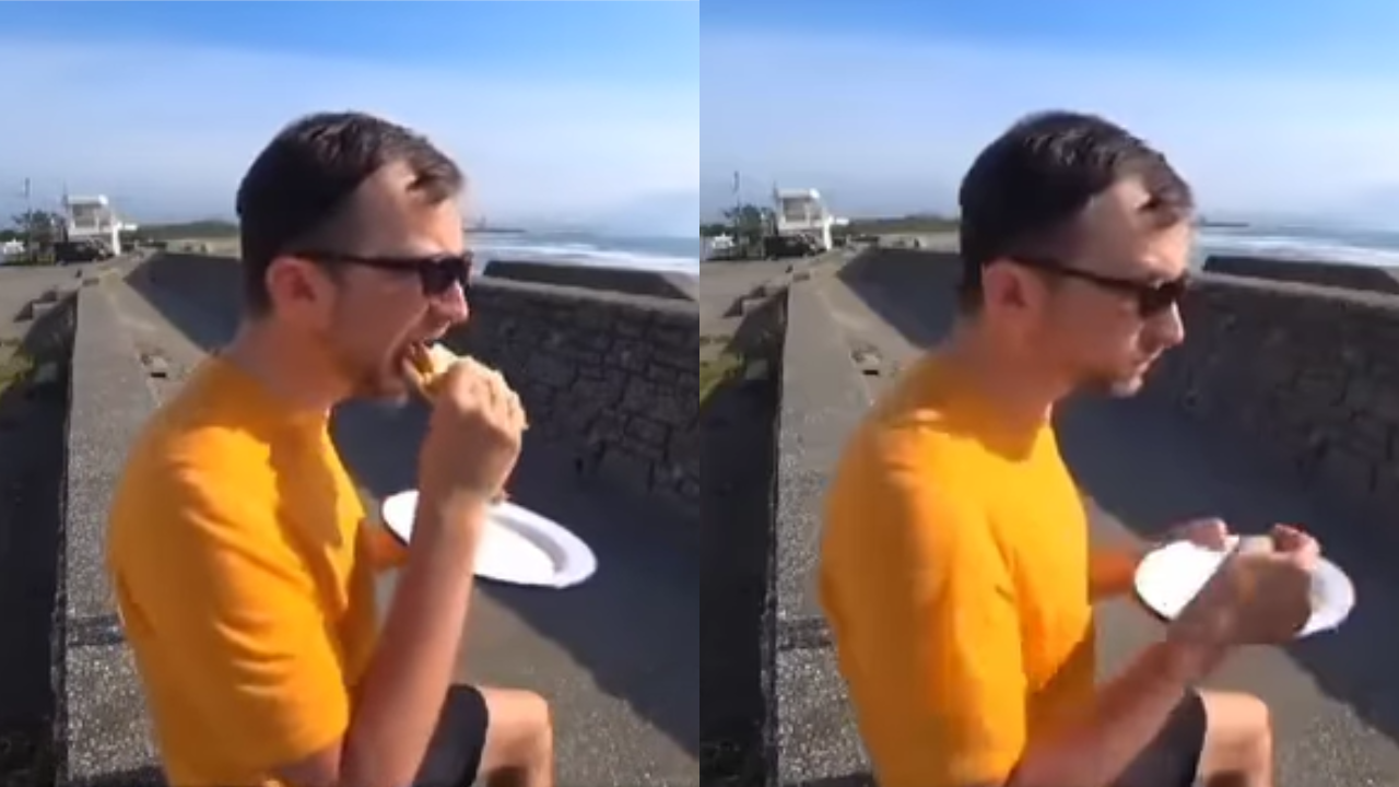 Man Eating Pizza Viral Video