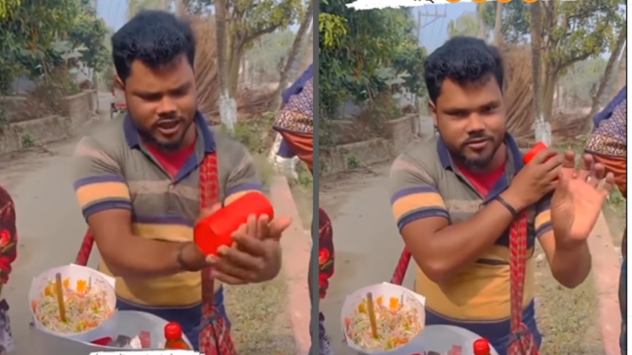 Man Sells Bhelpuri in Unique Style