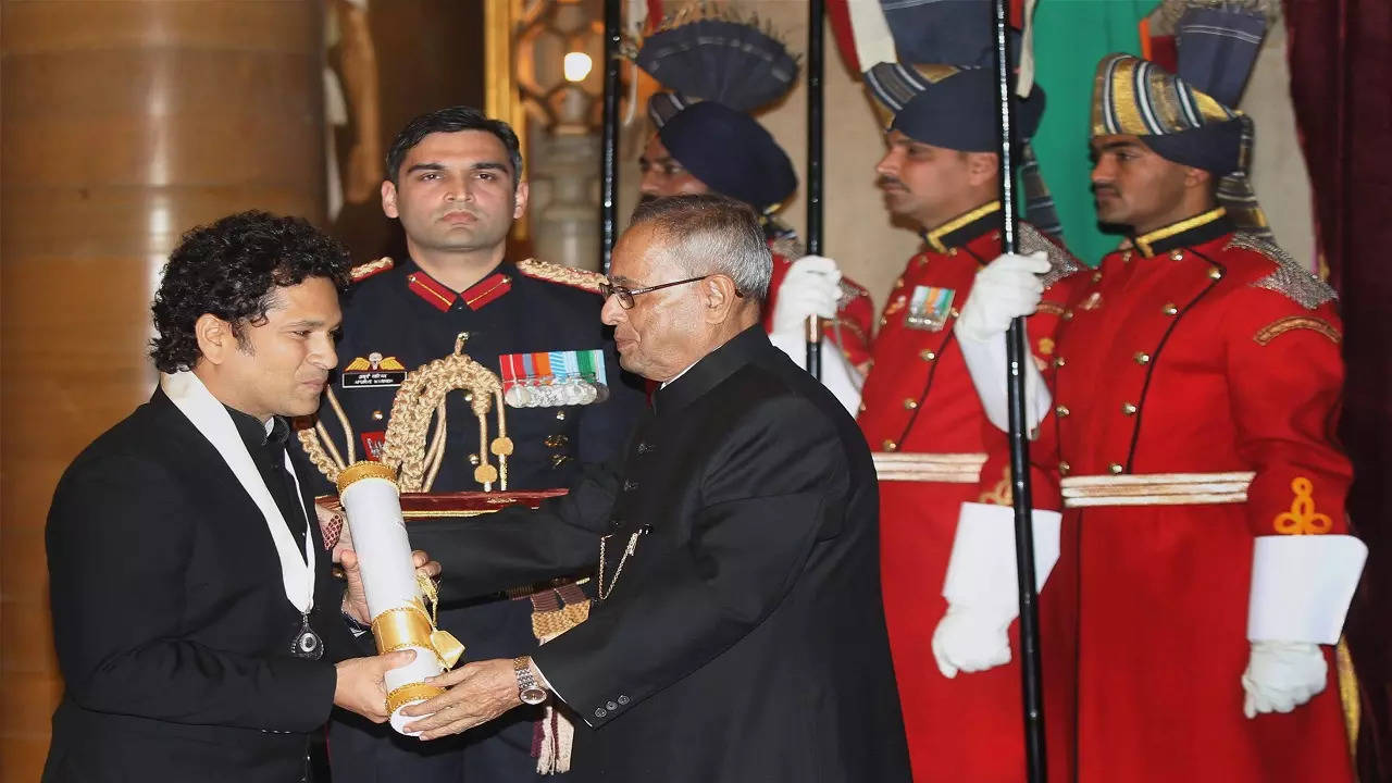 Sachin Tendulkar Pranab Mukharjee Bharat Ratna