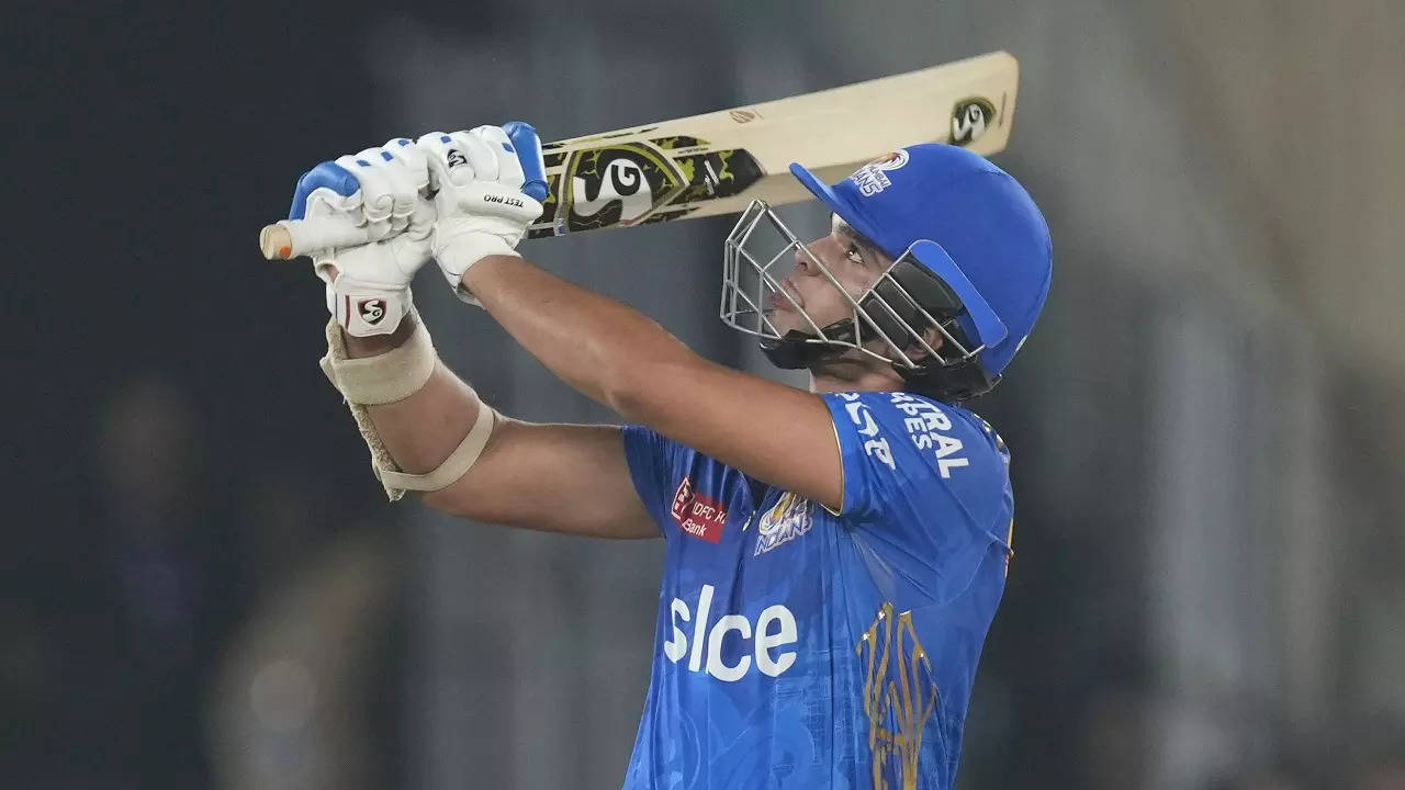 IPL 2023, Arjun Tendulkar hits first six for Mumbai Indians