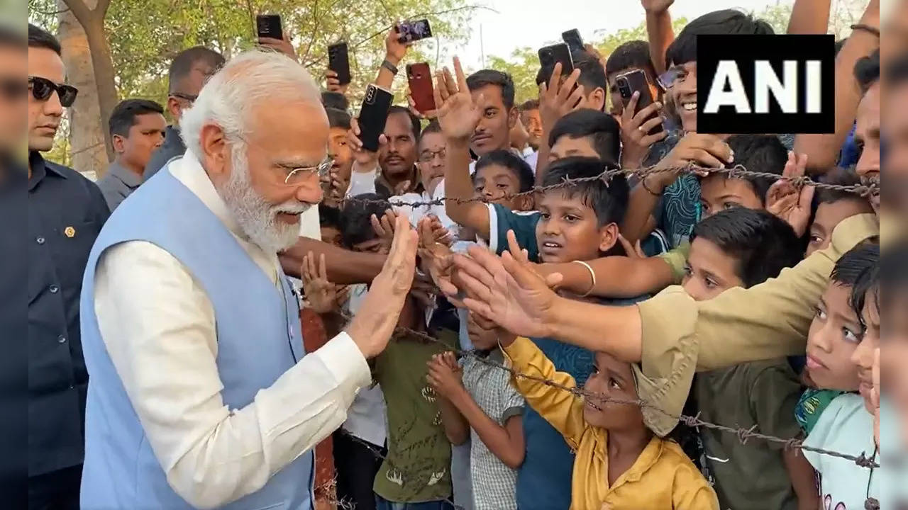 PM Modi interaction with children at Kalaburagi in Karnataka