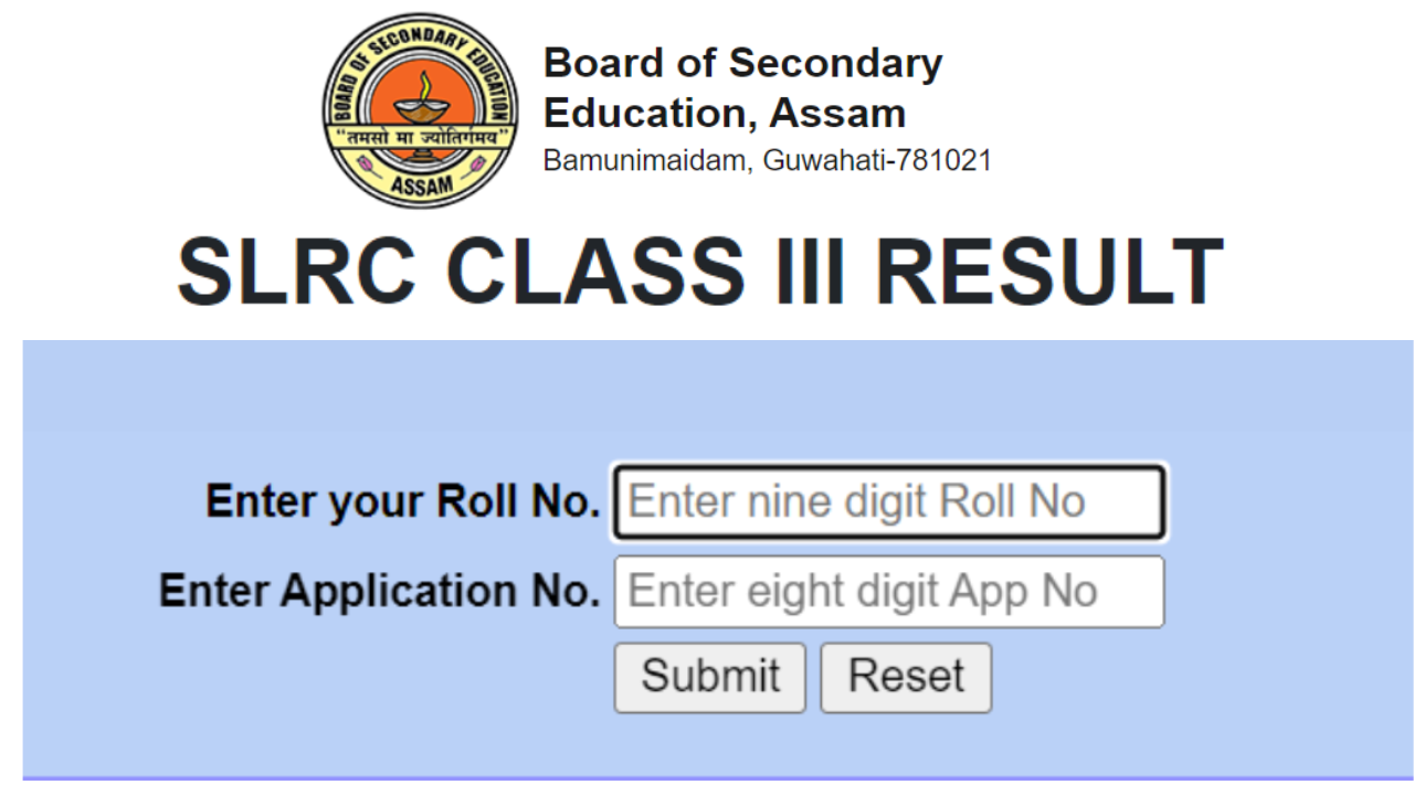 Assam Grade 3 Result 2023